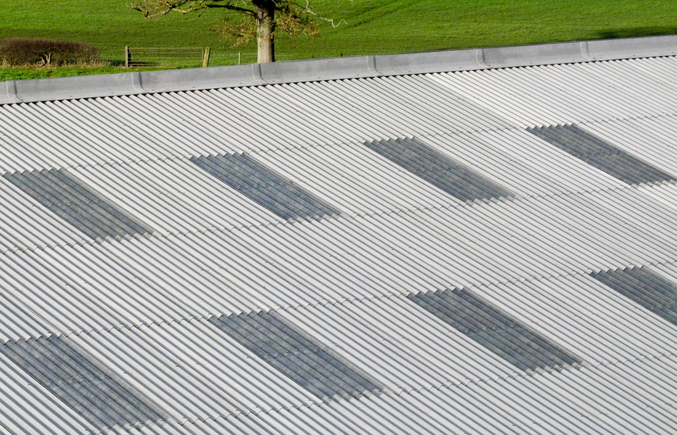 Corrugated cement garage roofing